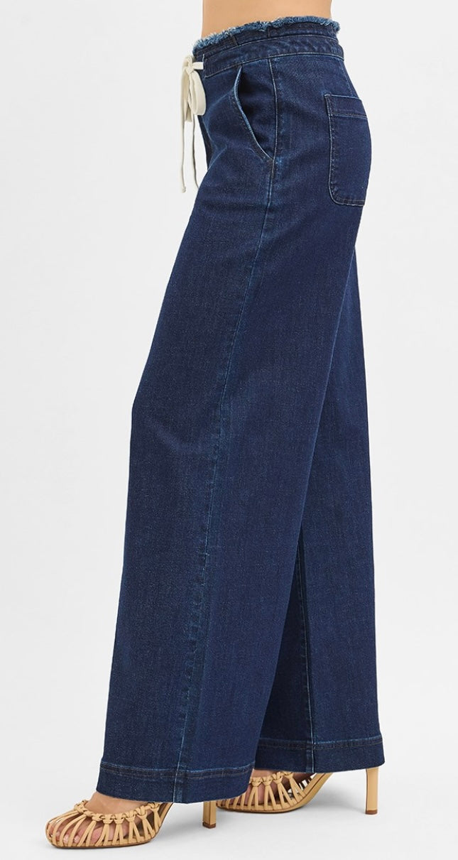 Risen Mid Rise Wide Leg Pant