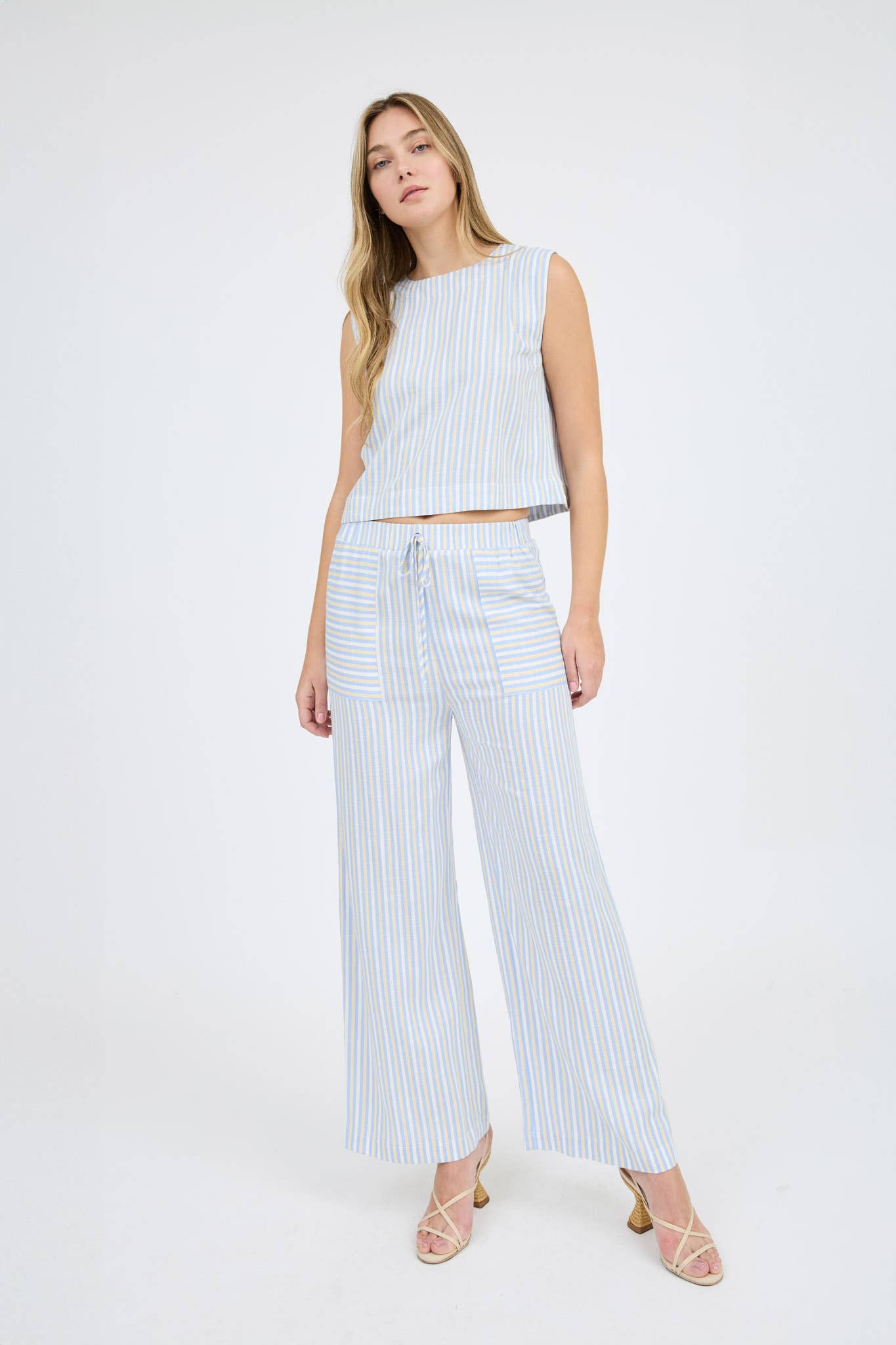 SLEEVELESS WIDE LEG PANT SET