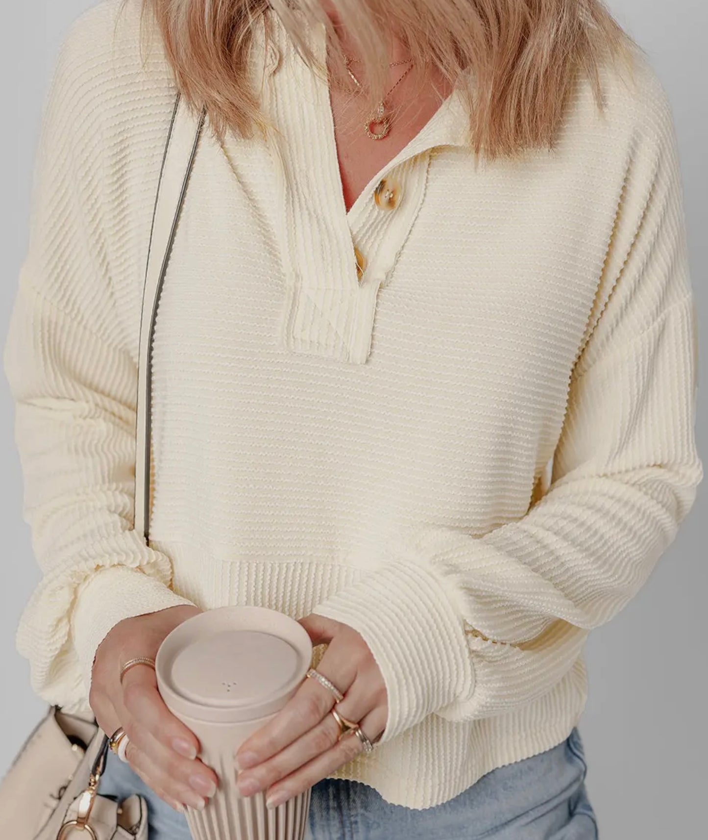 Waffle Knit Henley
