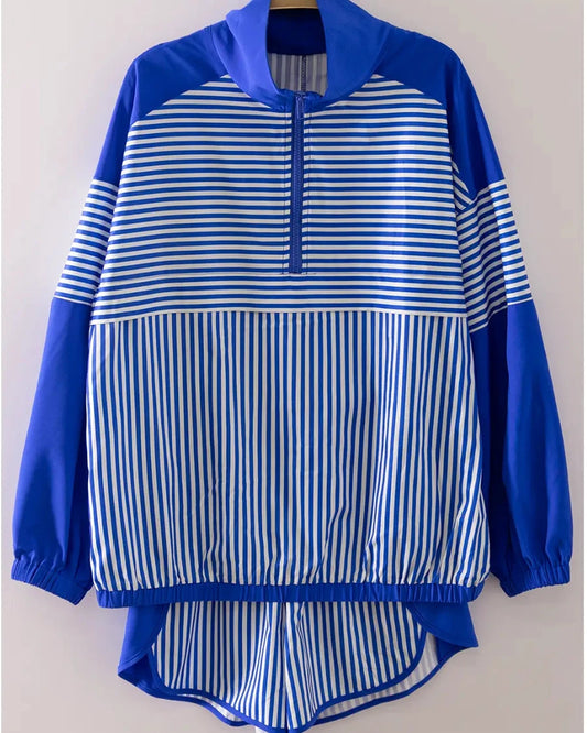 Stripe Active Top and Shorts Set