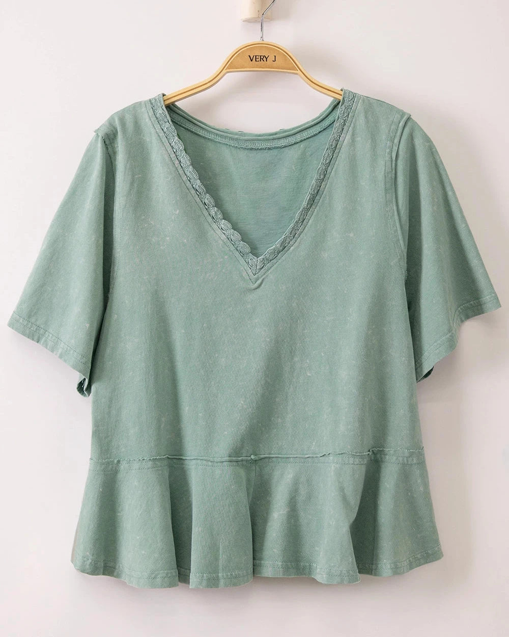 Mineral Wash V-Neck Top