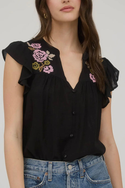 Floral Embroidery Top
