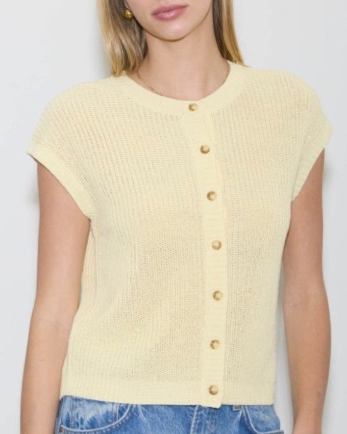 Butter Yellow Knit Cardigan