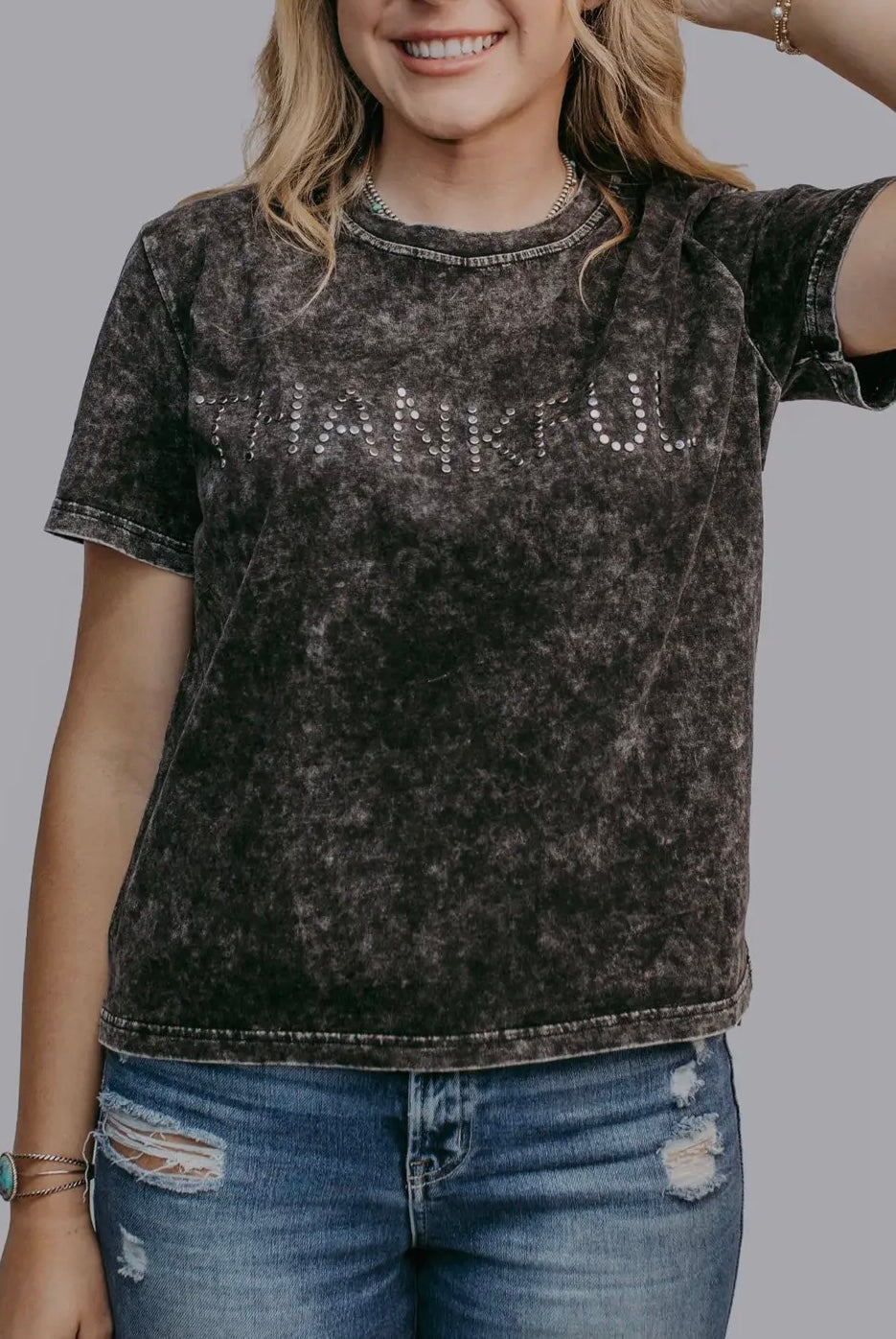 Thankful Acid Washed Tee