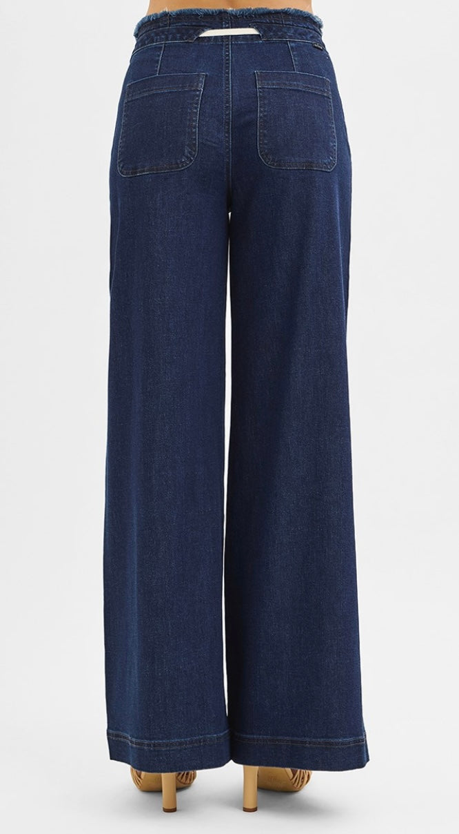 Risen Mid Rise Wide Leg Pant
