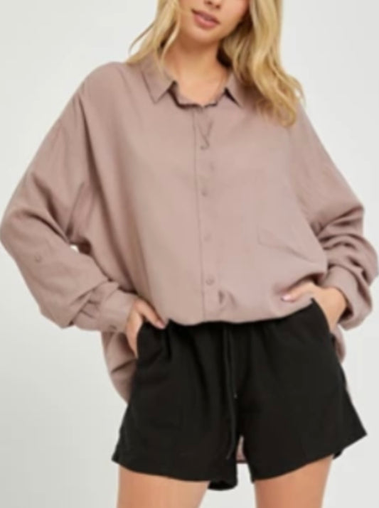 Risen Rosey Relaxed Fit Button Down