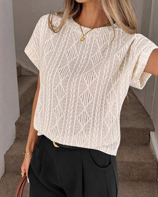 Textured Jacquard Knit Top