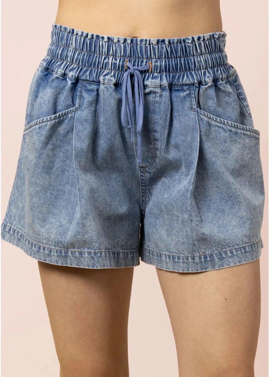 Elastic Waist Mineral Wash Short